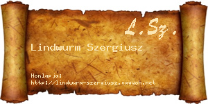 Lindwurm Szergiusz névjegykártya